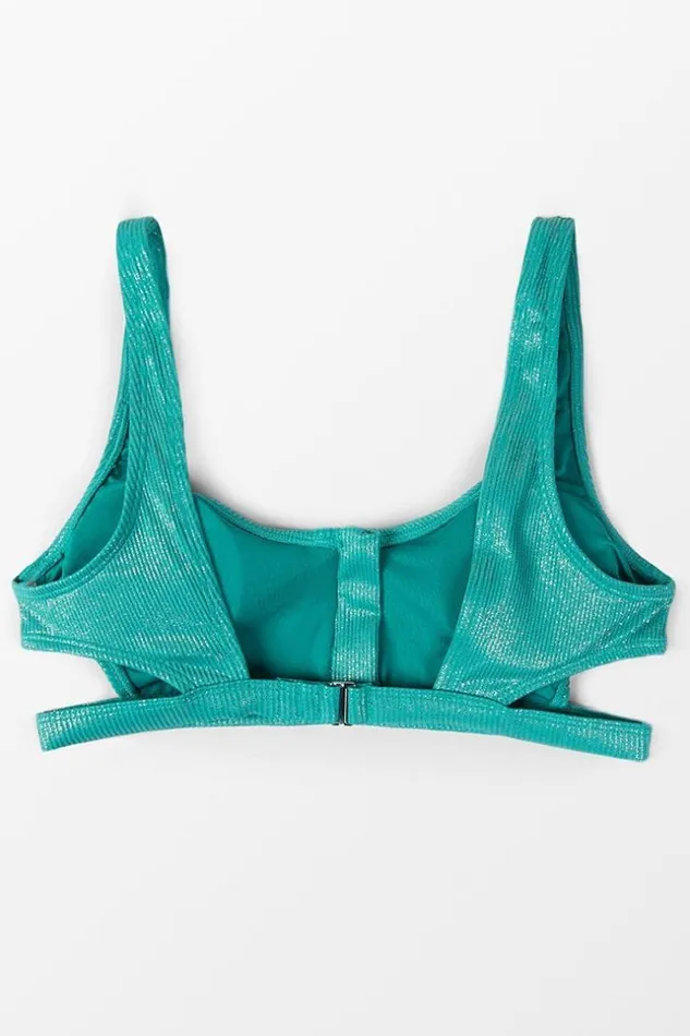 Women Bikini Tops Cupshe Nataly Zip Front Cutout Bikini Top Green