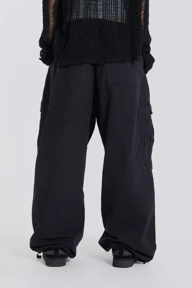 Women Black Parachute Cargo Pants Jaded London Trousers and Pants