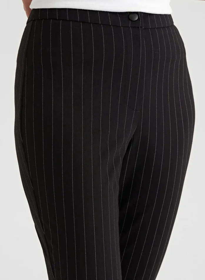 Women Black Pinstripe Slim Leg Trouser 8211 Hally 4th and Reckless Leggings