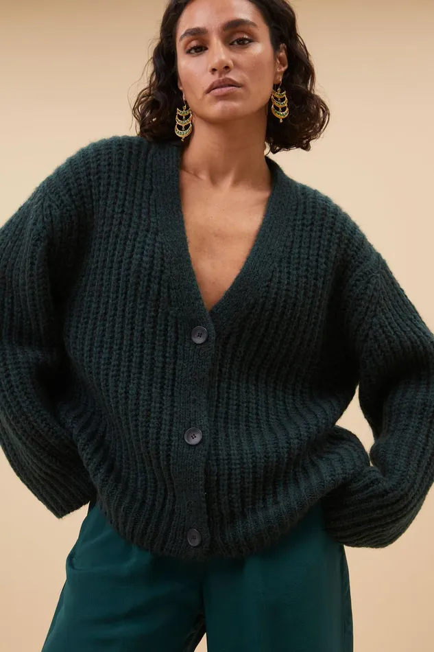 Women Bobbi Cardigan Dark Green Bybar Cardigans