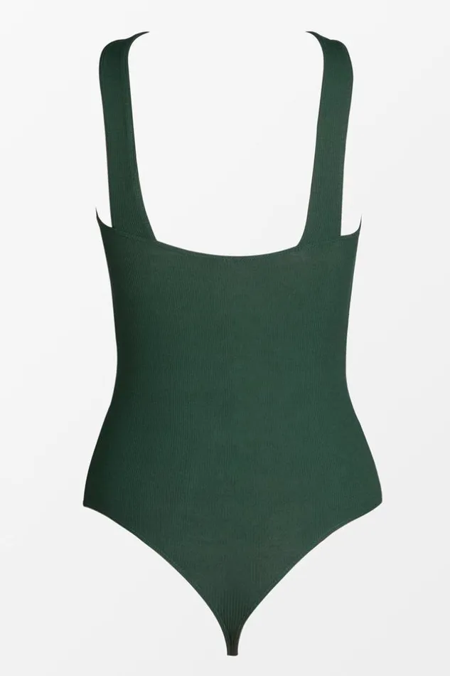 Women Bodysuits Cupshe Maura Criss Cross Middle CutBodysuit Green