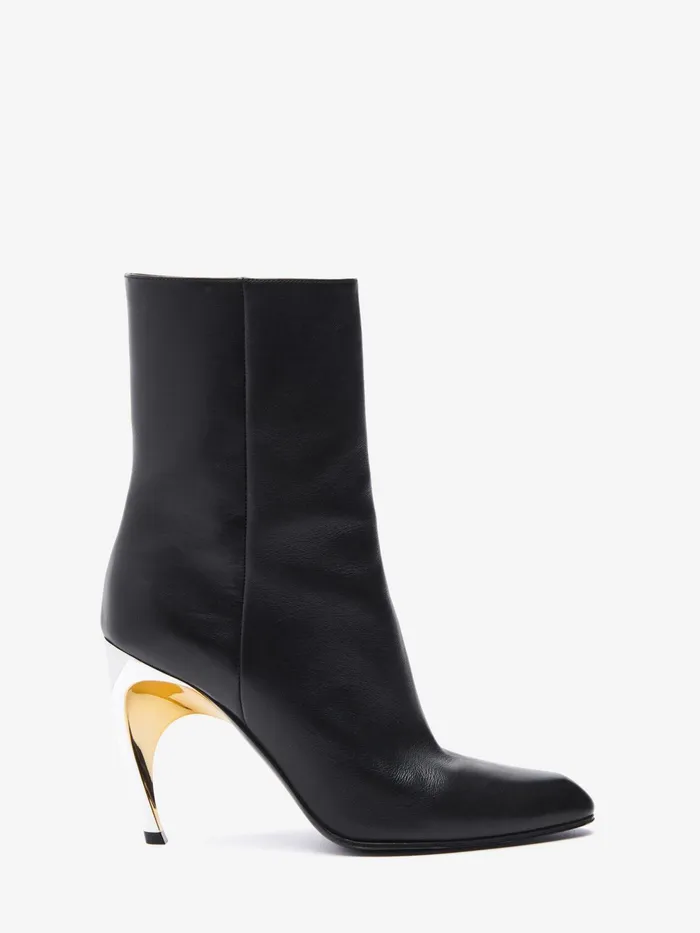 Women Boots Alexander McQueen Armadillo Ankle Boot Blacksilvergold
