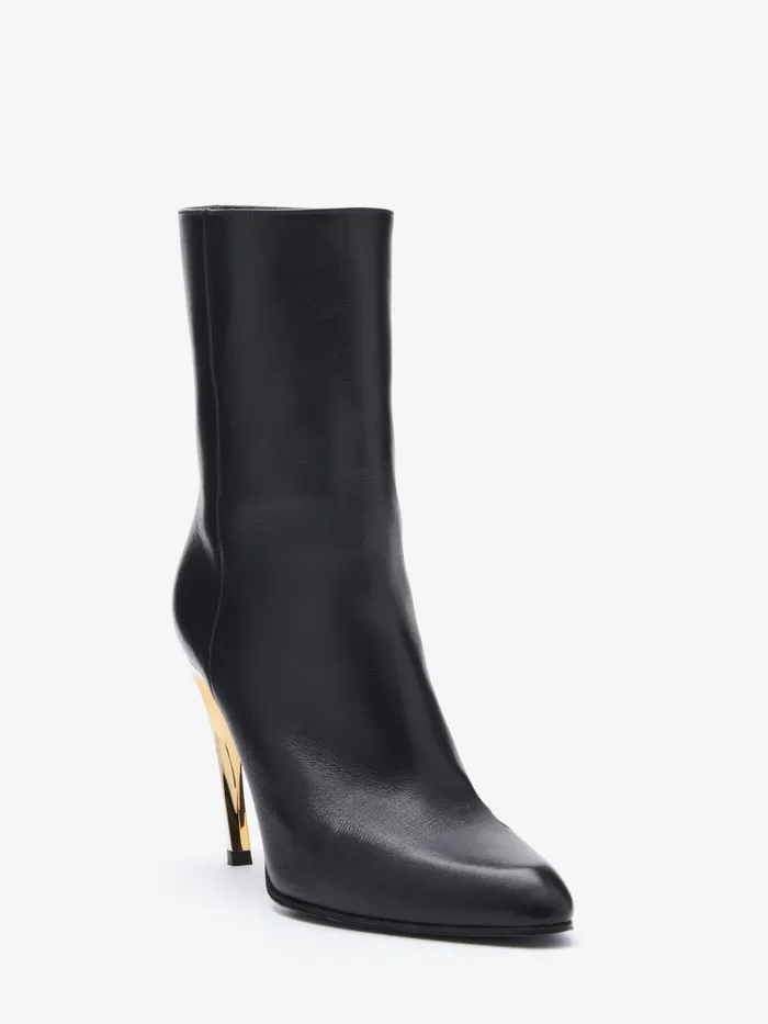 Women Boots Alexander McQueen Armadillo Ankle Boot Blacksilvergold