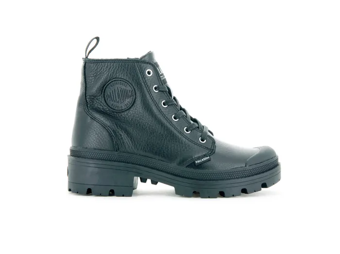 Women Boots PALLADIUM PALLABASE LEATHER Blackblack