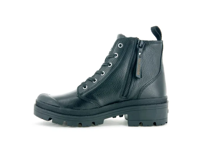 Women Boots PALLADIUM PALLABASE LEATHER Blackblack Women Boots PALLADIUM PALLABASE LEATHER Blackblack