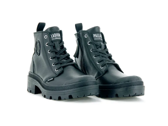 Women Boots PALLADIUM PALLABASE LEATHER Blackblack Women Boots PALLADIUM PALLABASE LEATHER Blackblack