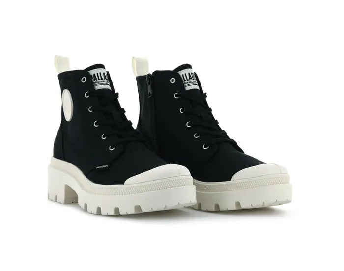 Women Boots PALLADIUM PALLABASE TWILL Black Women Boots PALLADIUM PALLABASE TWILL Black