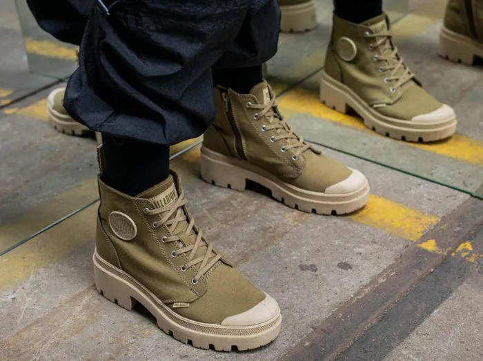 Women Boots PALLADIUM PALLABASE TWILL Butternut Women Boots PALLADIUM PALLABASE TWILL Butternut