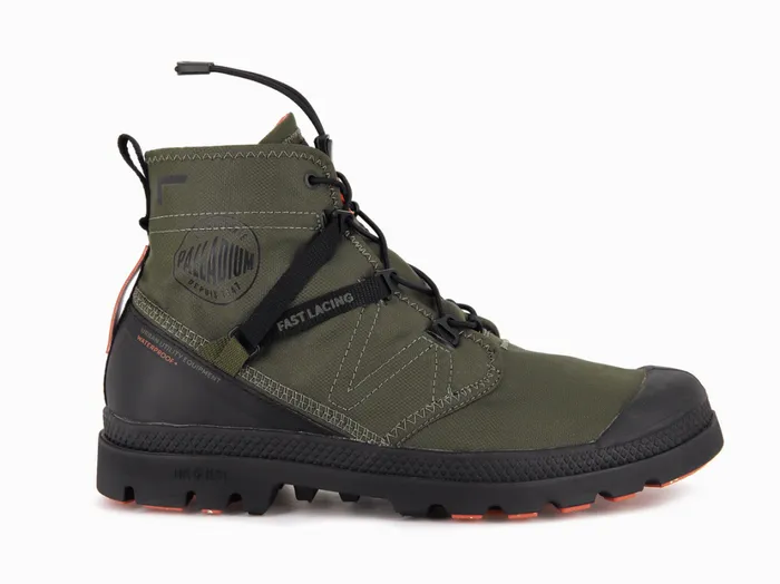 Women Boots PALLADIUM PAMPA TRAVEL LITE WATERPROOF Olive Night