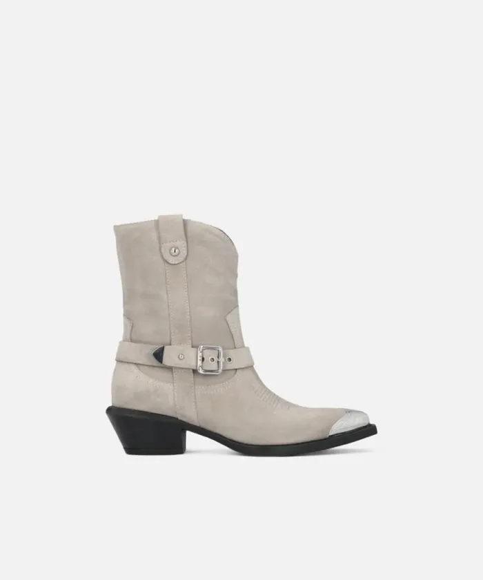Women Boots Pinko Texas Suede Boots With Metal Toe Sand