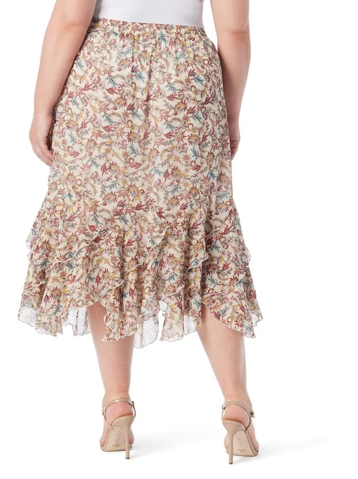 Women Bottoms Jessica Simpson Erie Skirt In Cartoon Florals