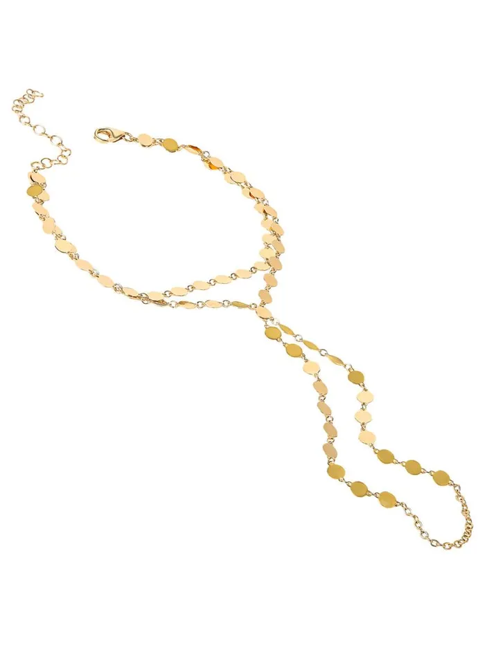 Women Bracelets Jessica Simpson Demi Fine Hand Chain In Gold Confetti