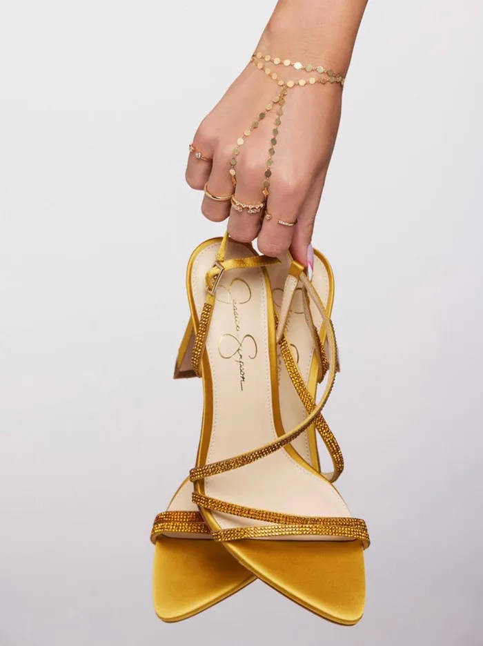 Women Bracelets Jessica Simpson Demi Fine Hand Chain In Gold Confetti