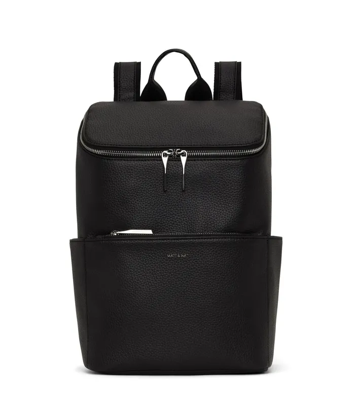 Women Brave Vegan Backpack 8211 Purity Black Matt and Nat Diaper Bags