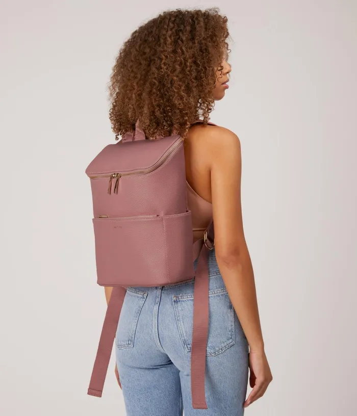 Women Brave Vegan Backpack 8211 Purity Black Matt and Nat Diaper Bags
