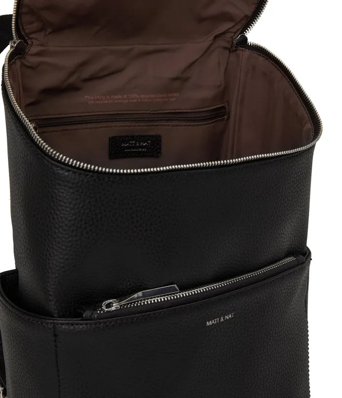 Women Brave Vegan Backpack 8211 Purity Black Matt and Nat Diaper Bags