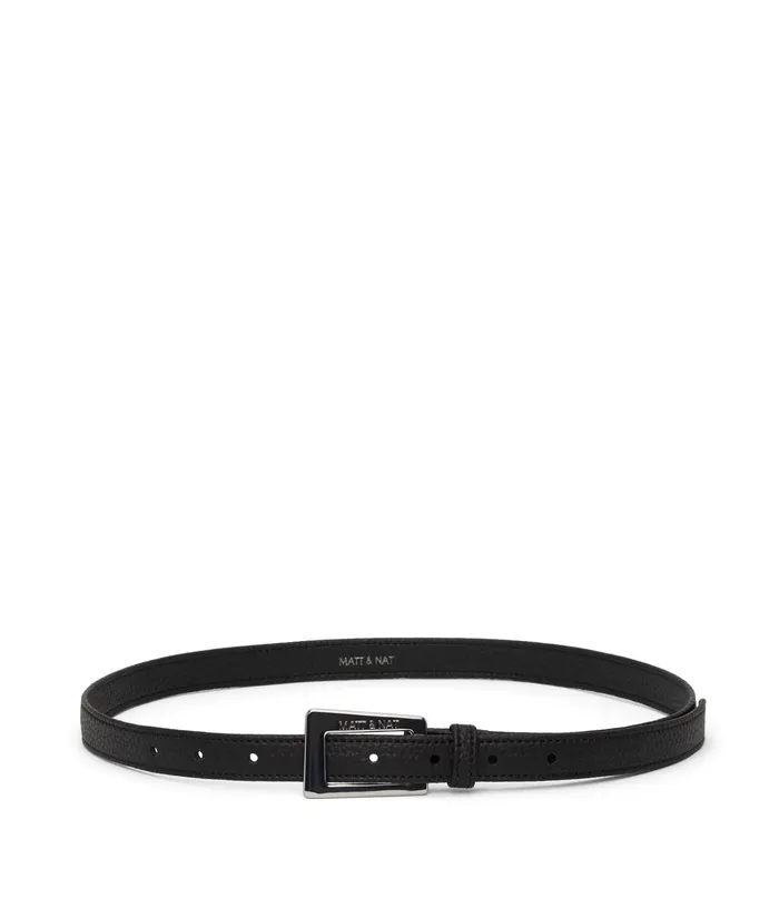 Women Bri WomenS Vegan Belt 8211 Purity Black Matt and Nat Belts