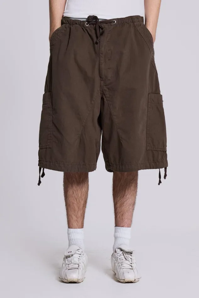Women Brown Oversized Cargo Shorts Jaded London Shorts and Jorts