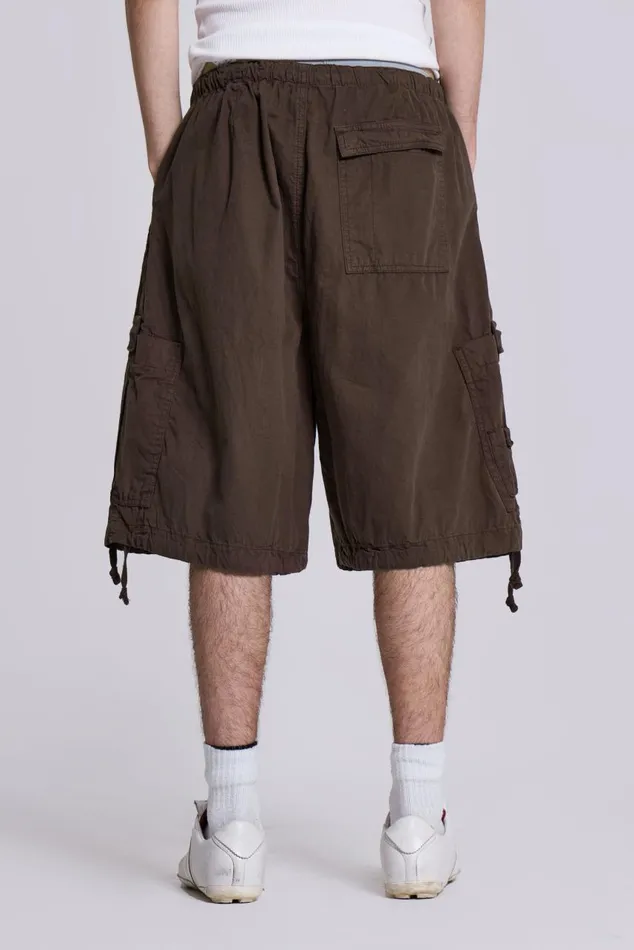 Women Brown Oversized Cargo Shorts Jaded London Shorts and Jorts