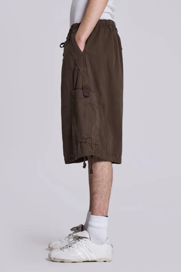 Women Brown Oversized Cargo Shorts Jaded London Shorts and Jorts