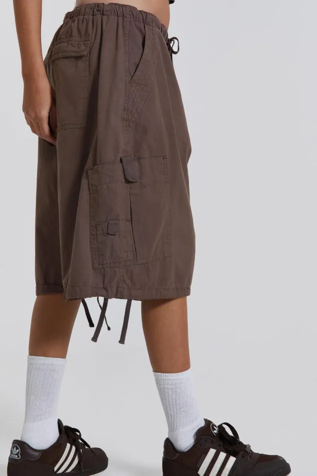 Women Brown Oversized Cargo Shorts Jaded London Shorts and Jorts