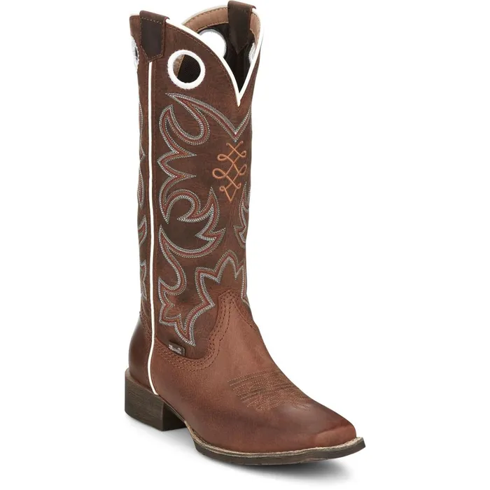 WOMEN Cam 13034 Western Boot Leather Brown Justin Boots Western