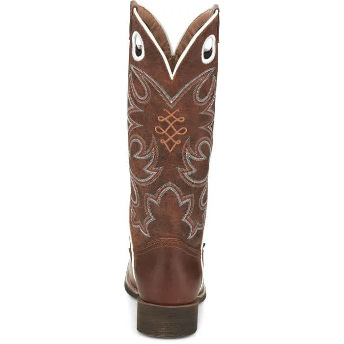 WOMEN Cam 13034 Western Boot Leather Brown Justin Boots Western