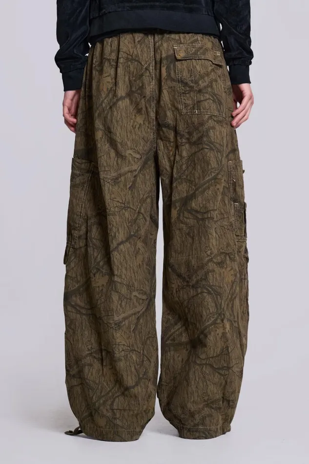 Women Camo Print Parachute Cargo Pants Jaded London Trousers and Pants