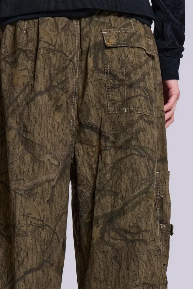 Women Camo Print Parachute Cargo Pants Jaded London Trousers and Pants