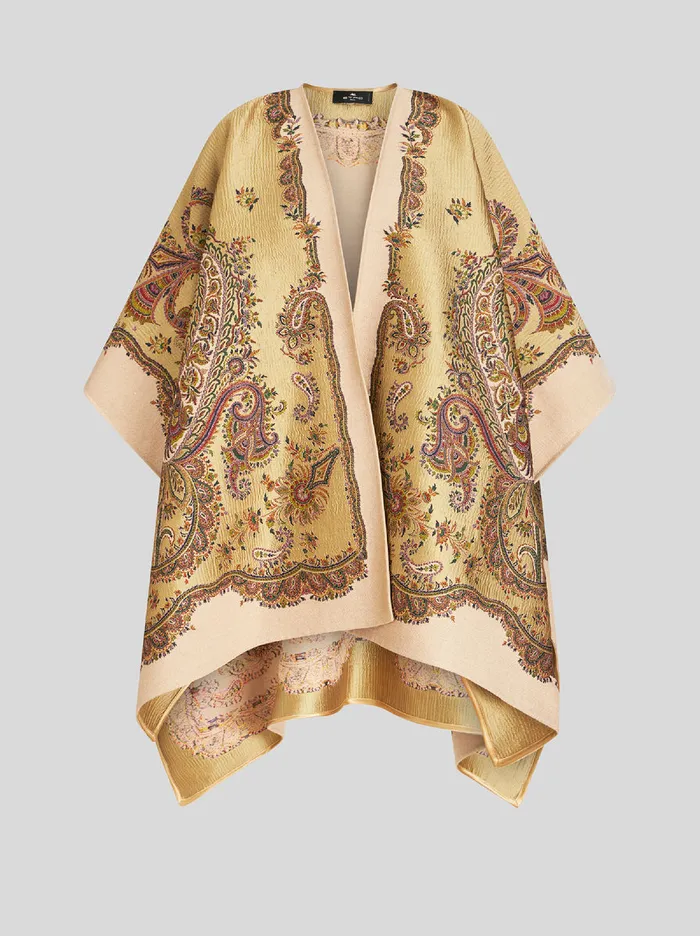 Women Cape With Paisley Design Etro Coats And Outerwear