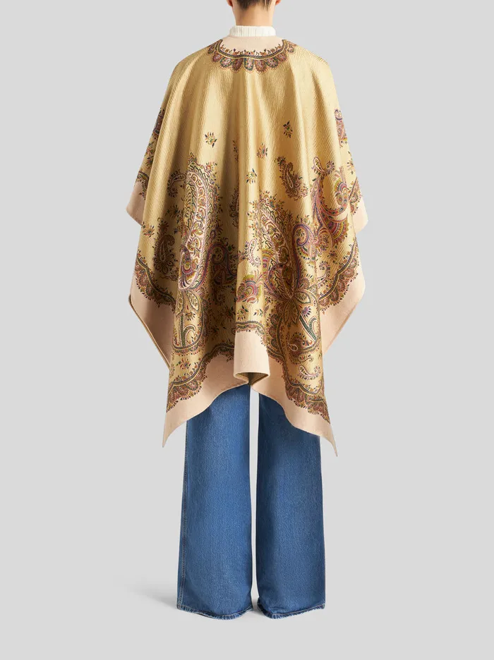 Women Cape With Paisley Design Etro Coats And Outerwear