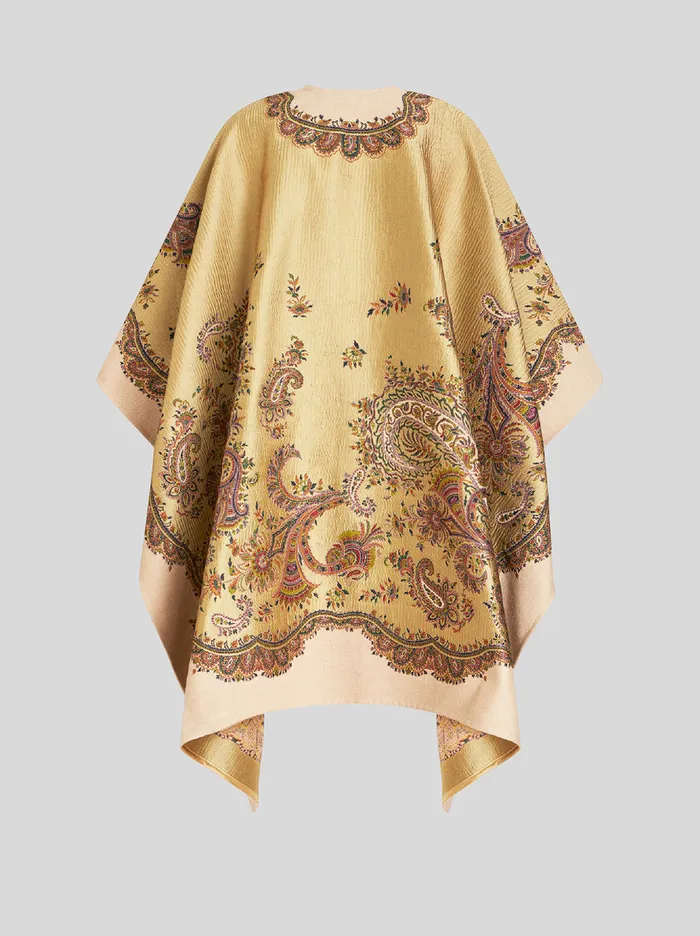 Women Cape With Paisley Design Etro Coats And Outerwear