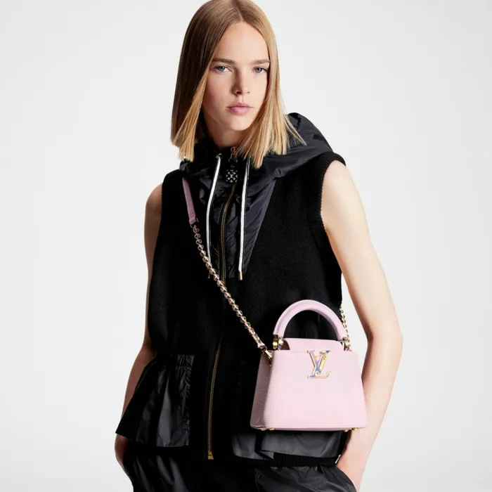 Women Capucines Bag Louis Vuitton Louis Vuitton M23326 LV SKI Capucines Mini Pearly Lilac 8211 Louis Vuitton Handbag Store