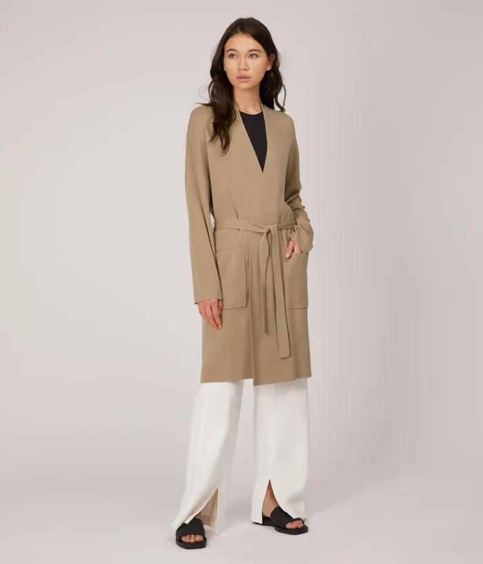 Women Carol Long Sleeve Cardigan Tan Matt and Nat Knitwear