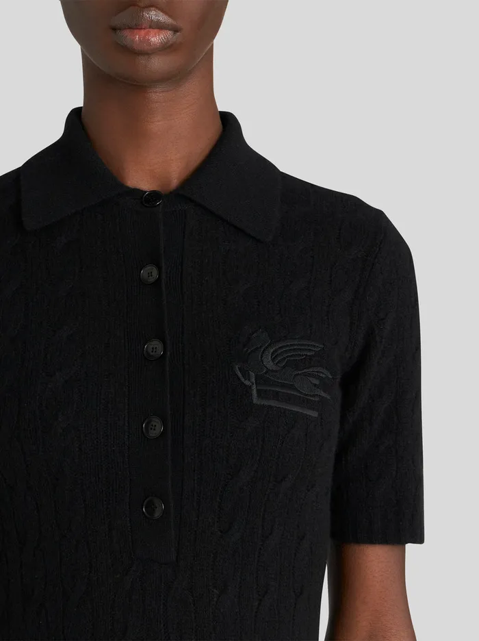 Women Cashmere Polo Dress With Logo Etro Knitwear