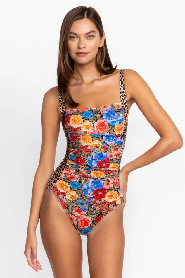 Women CHEETAH RUCHED ONE PIECE Multi Johnny Was Swim and Resort Women CHEETAH RUCHED ONE PIECE Multi Johnny Was Swim and Resort