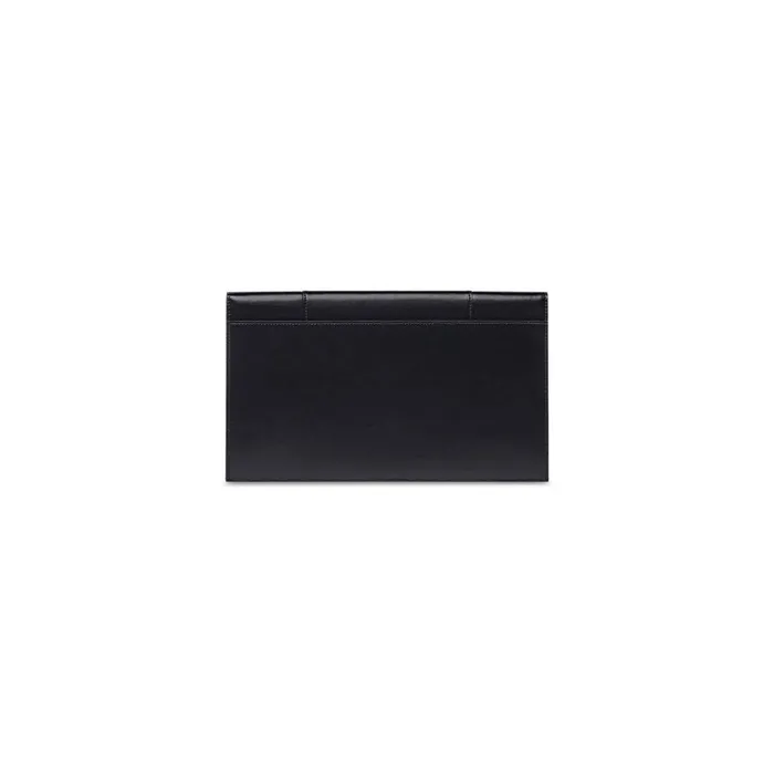Women Clutches and Pouches Balenciaga Hourglass Flat Pouch With Flap Box In Black