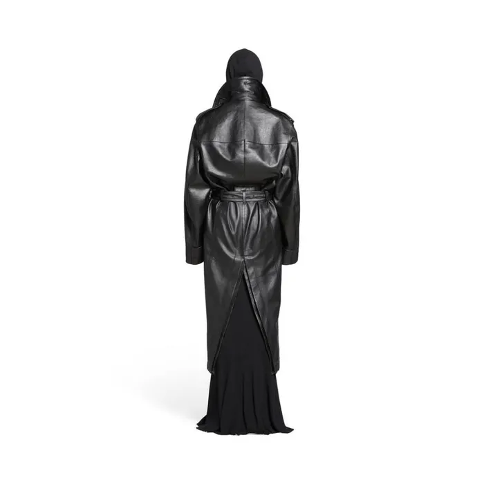 Women Coats and Jackets Balenciaga Fitted Cocoon Trench In Black