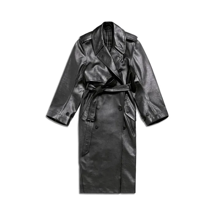 Women Coats and Jackets Balenciaga Fitted Cocoon Trench In Black