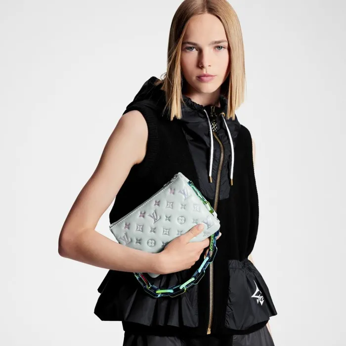 Women Coussin Bag Louis Vuitton Louis Vuitton M23617 LV SKI Coussin BB Gray 8211 Louis Vuitton Handbag Store