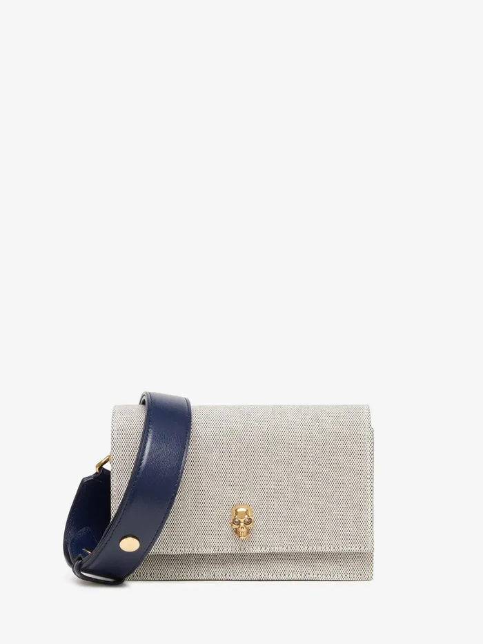 Women Crossbody Bags Alexander McQueen The Biker Small Skull Bag Greynavy