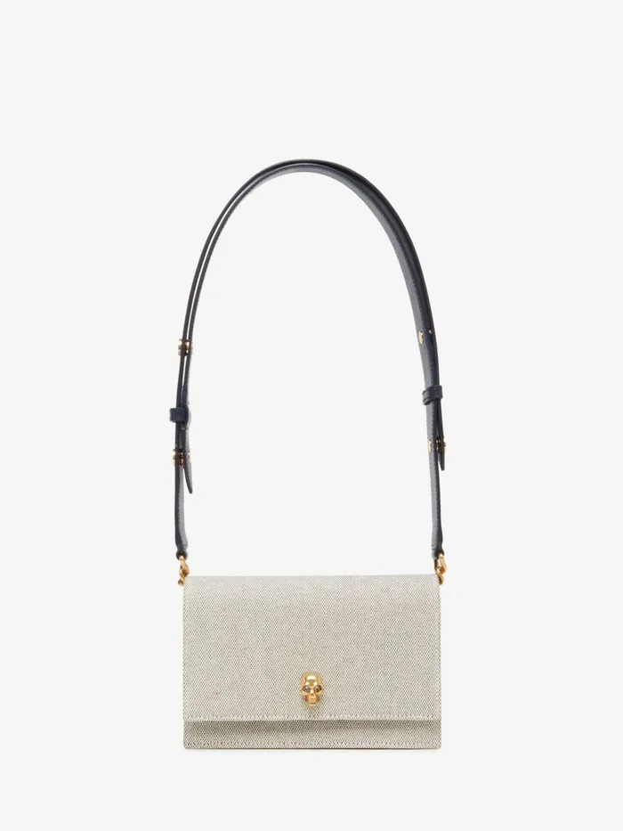 Women Crossbody Bags Alexander McQueen The Biker Small Skull Bag Greynavy