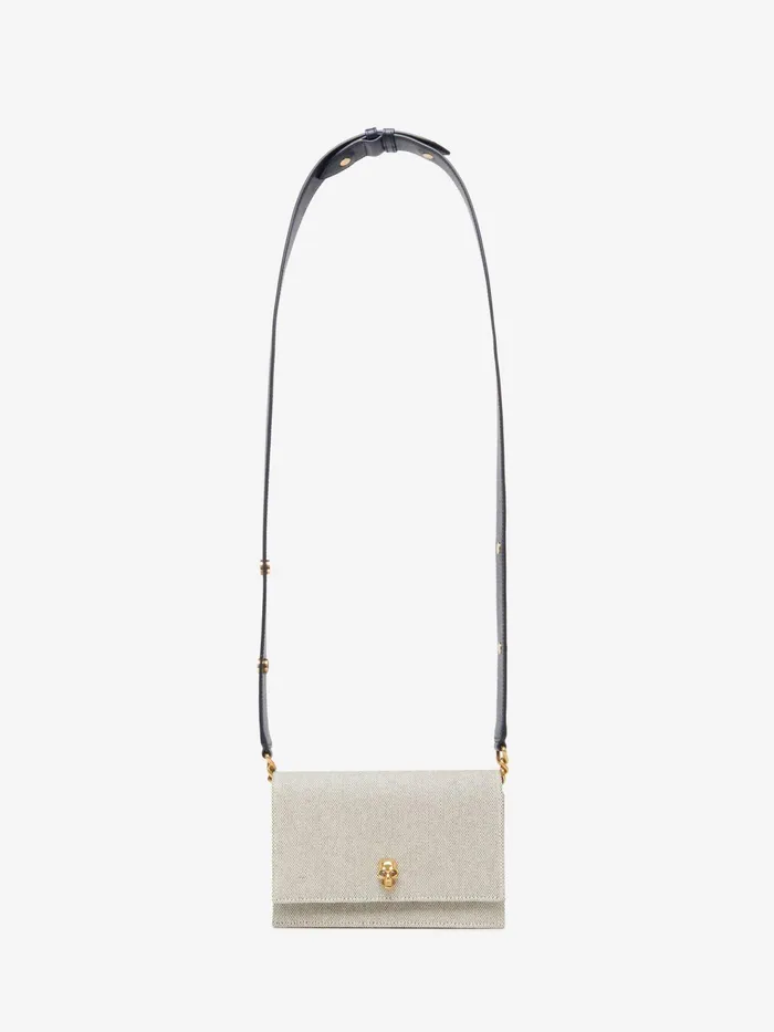 Women Crossbody Bags Alexander McQueen The Biker Small Skull Bag Greynavy