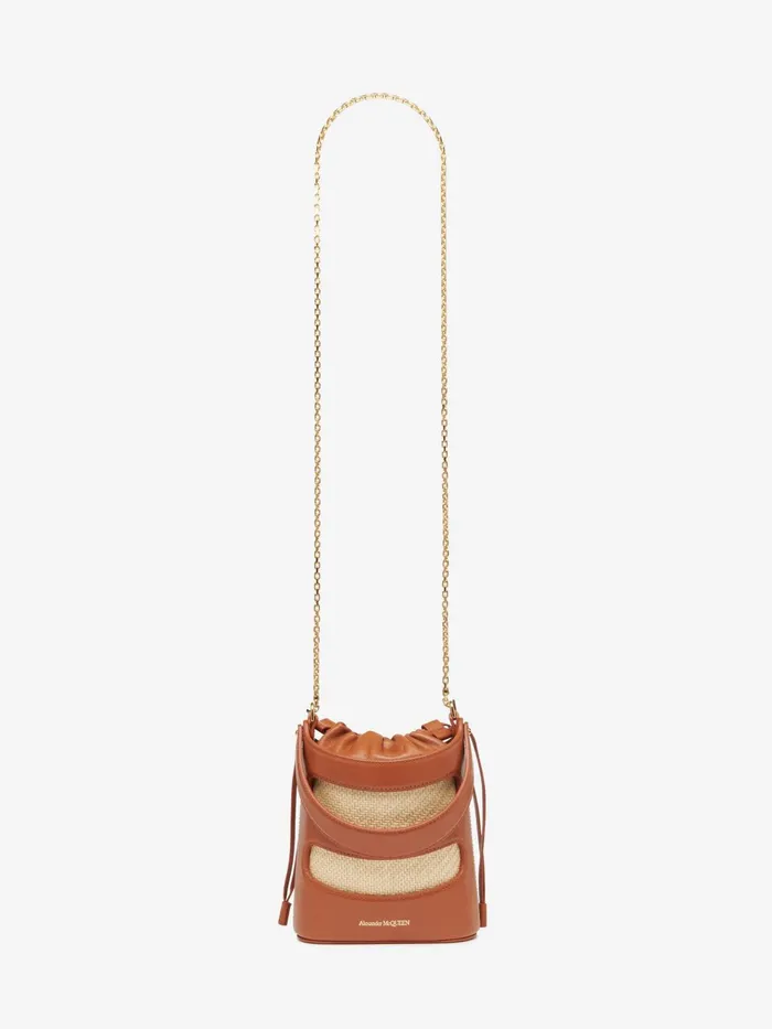 Women Crossbody Bags Alexander McQueen The Rise Mini Bucket Tannatural