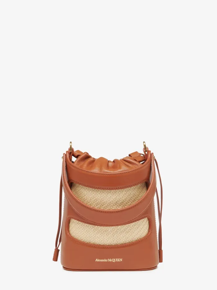 Women Crossbody Bags Alexander McQueen The Rise Mini Bucket Tannatural