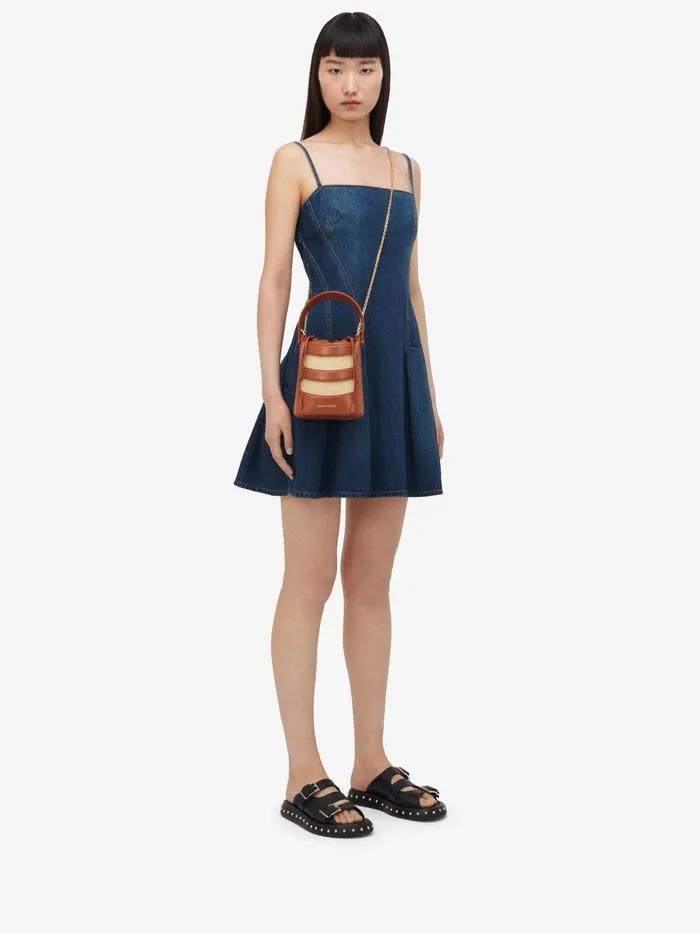 Women Crossbody Bags Alexander McQueen The Rise Mini Bucket Tannatural