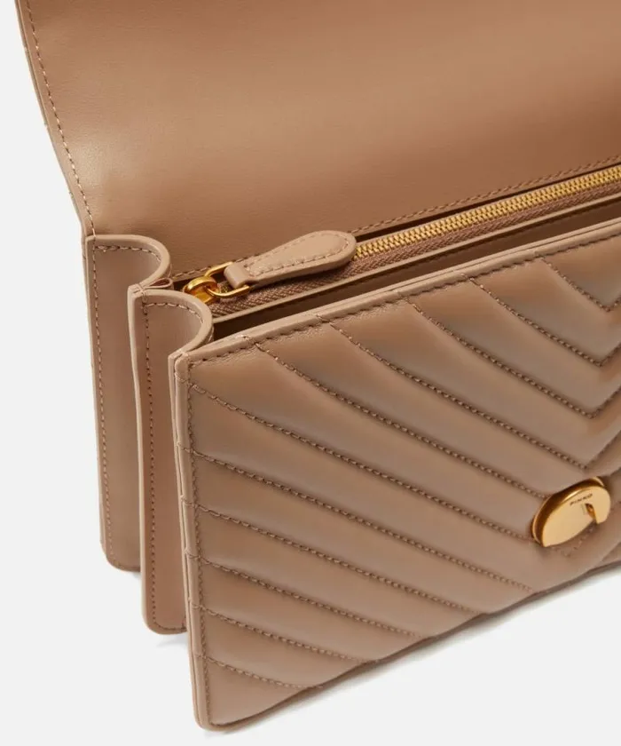 Women Crossbody Bags Pinko Classic LoveBag One Chevron Ginger Biscuitantique Gold Women Crossbody Bags Pinko Classic LoveBag One Chevron Ginger Biscuitantique Gold