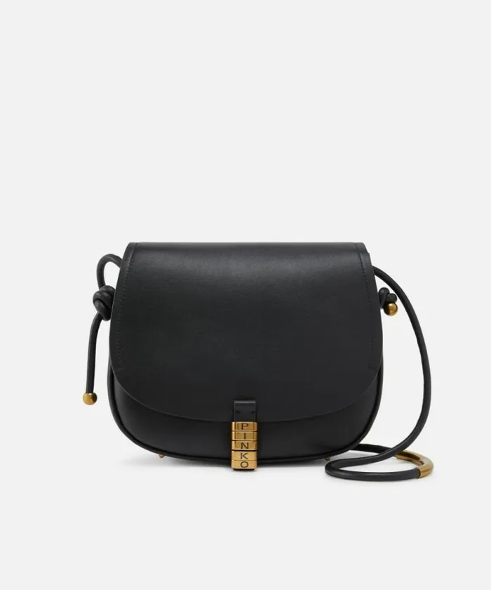 Women Crossbody Bags Pinko Large Leather Crossbody Bag With Knots Blackantique Gold Women Crossbody Bags Pinko Large Leather Crossbody Bag With Knots Blackantique Gold