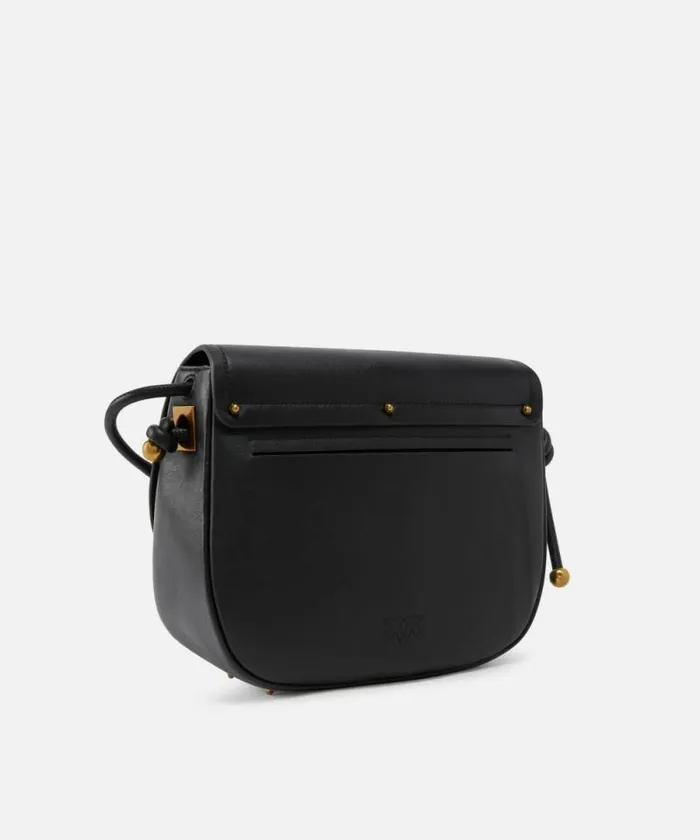 Women Crossbody Bags Pinko Large Leather Crossbody Bag With Knots Blackantique Gold Women Crossbody Bags Pinko Large Leather Crossbody Bag With Knots Blackantique Gold