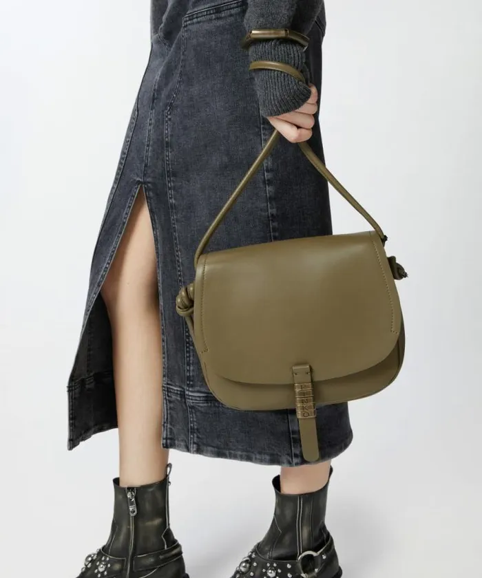 Women Crossbody Bags Pinko Large Leather Crossbody Bag With Knots Plantationantiquegold Women Crossbody Bags Pinko Large Leather Crossbody Bag With Knots Plantationantiquegold